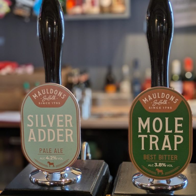 Mauldons Silver Adder and Mole Trap Best Bitter at The Sorrel Horse Inn, Shottisham, Suffolk.